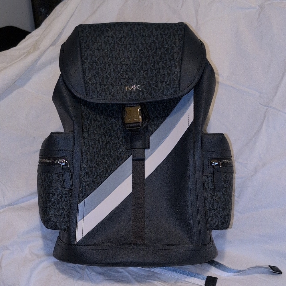 Michael Kors Blue and Gray Backpack with Reflective Stripe